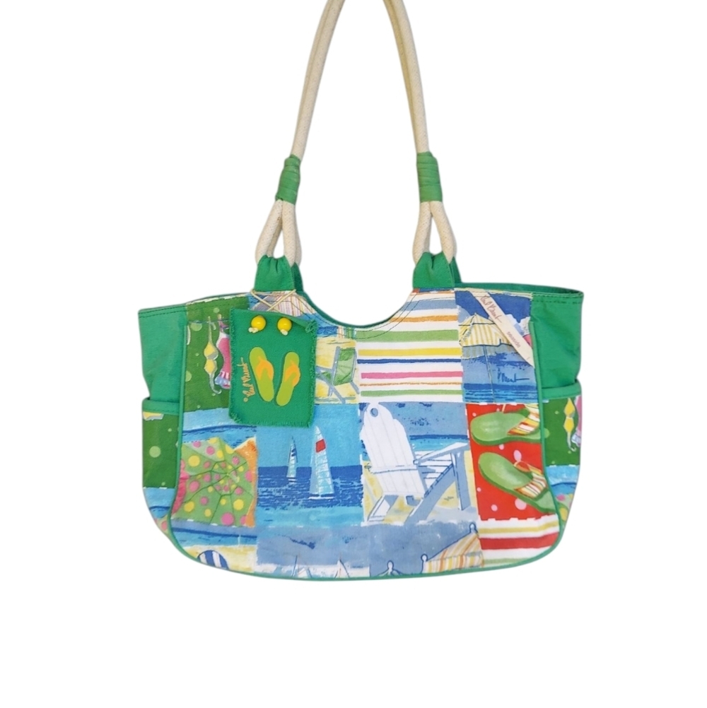 Paul Brent Beach Themed Canvas Tote Bag  Beach Trips Travel Shoulder Bag